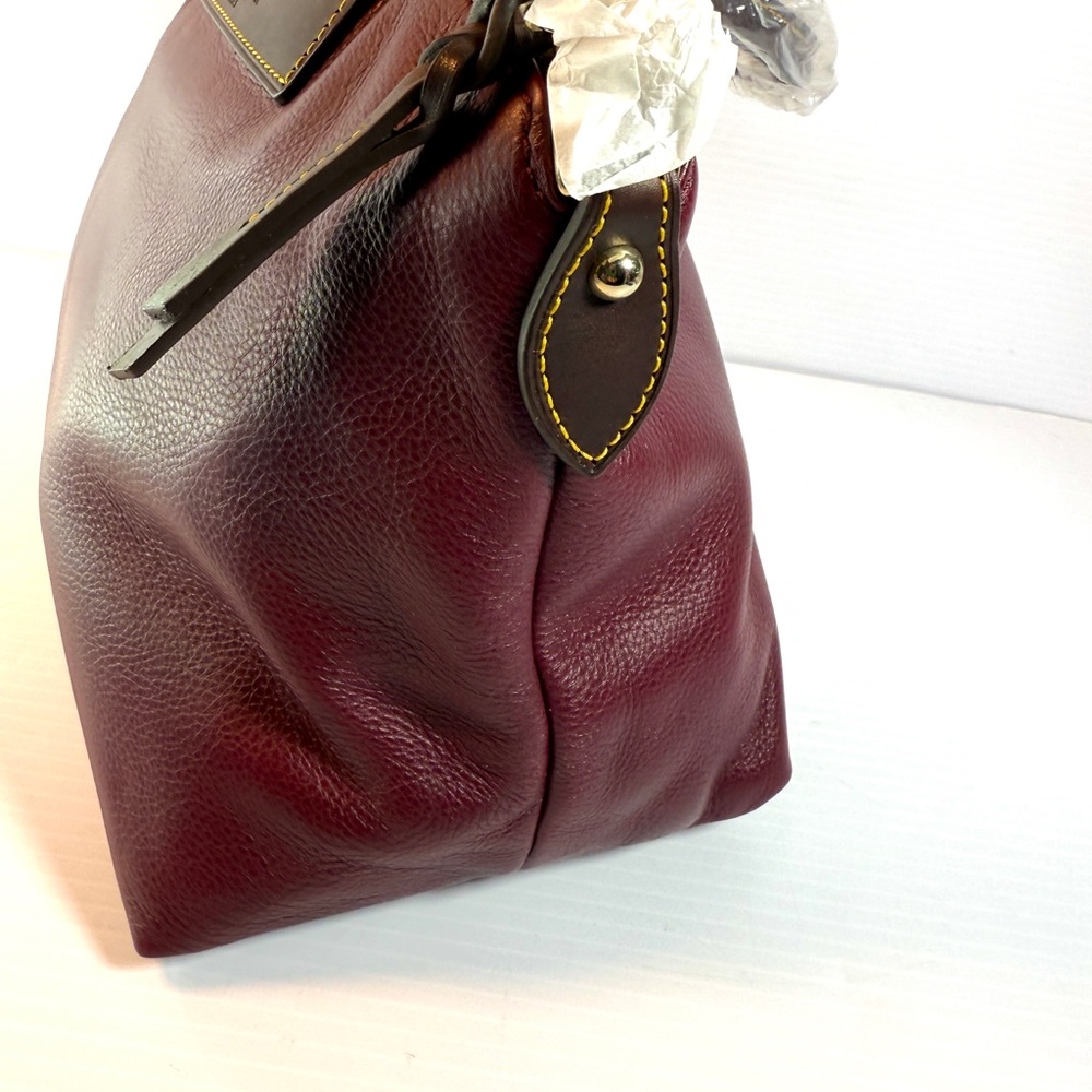Dooney & Bourke Burgundy Leather Satchel/ Shoulder Bag - Picture 3 of 13